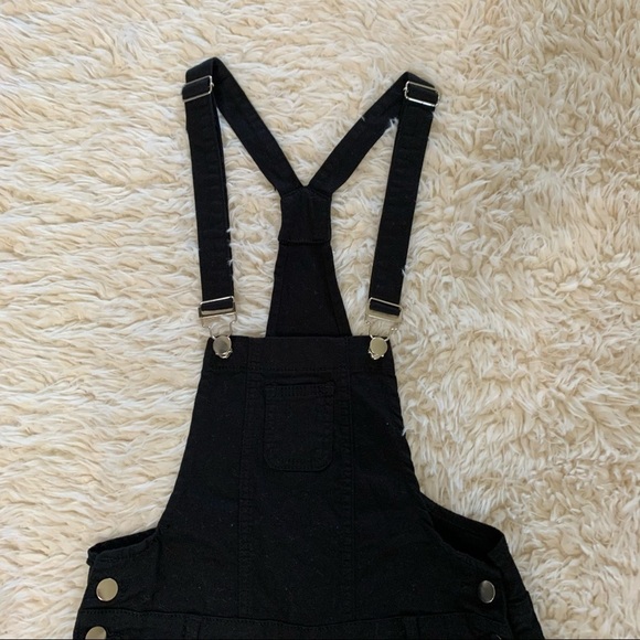 Prestige Denim NWT Destroyed Black Short Overalls - Picture 4 of 12